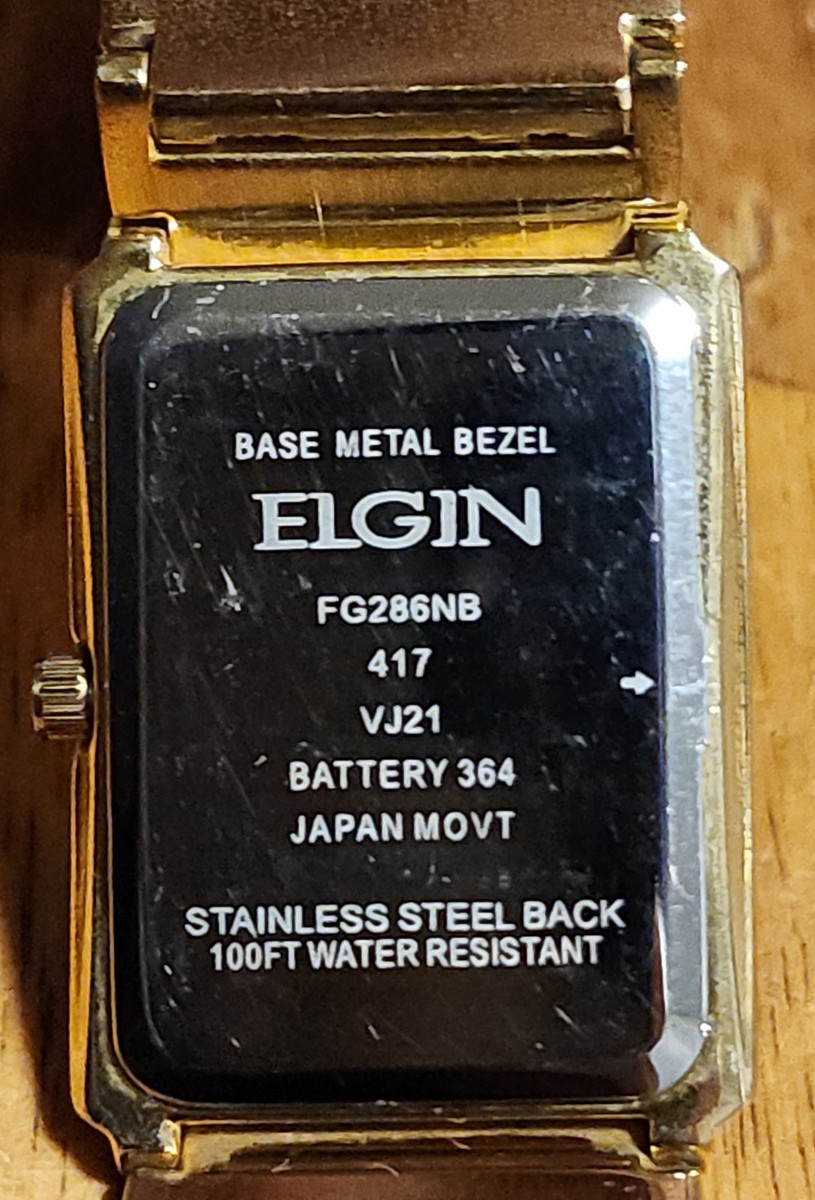 ELGIN Diamond FG286NB Gold Tone Nugget Wrist Men's Watch | eBay