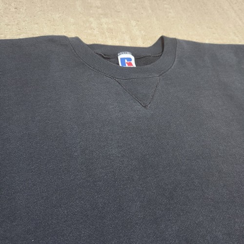 Vintage Russell Athletic Sweatshirt Men XXL Crewneck Black Faded Y2K Essential