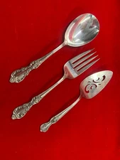 Original Rogers Extra Plate VINTAGE ROSE salad spoon and fork and cake server