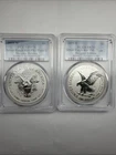 2021 W / S -Reverse Proof American Silver Eagle Designer 2pc Set PCGS PR70