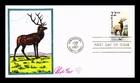 US COVER AMERICAN ELK WILDLIFE CAPEX FIRST DAY ISSUE PUGH HAND PAINTED