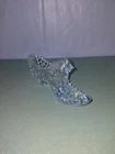 Vintage Fenton Opslescent Glass Hobnail  Cat Head Slipper Shoe