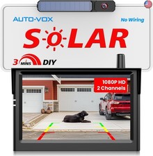 AUTO-VOX Solar Wireless Backup Camera:5" HD 1080P Monitor,3 Mins DIY