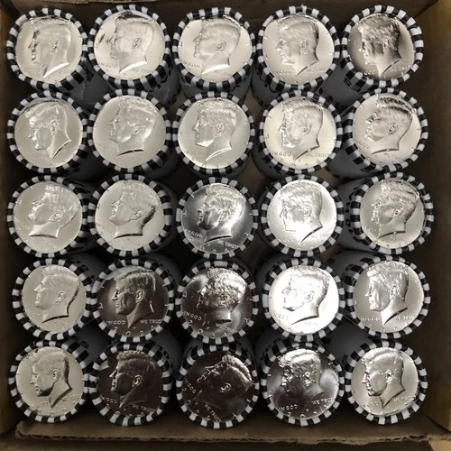 Lot Of 25 Rolls 2025 P Kennedy Half Dollars UNSEARCHED UNC BU Coins