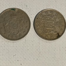 Romania - Ferdinand I. - Coin - 1 Leu 1924 - Brussels -  Lot Of 2