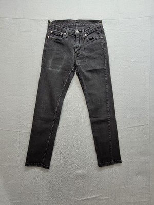 Levis Men Jeans 28x30 Black 5 Pockets Straight Leg Flat Front Mid Rise Casual