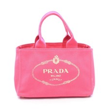 Prada Canapa Canvas Tote Bag Women Pink One Size 830310