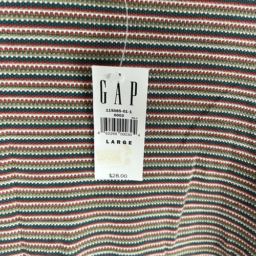 Vintage Gap Size Large Y2K Grunge Skater Striped Shirt NWT NOS - Picture 3 of 5