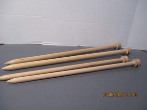 2 PAIRS OF BIG STITCH WOOD KNITTING NEEDLES