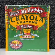 Vintage Crayola 64 Crayons 1958 Limited Edition 40th Birthday Box 1998 Sealed