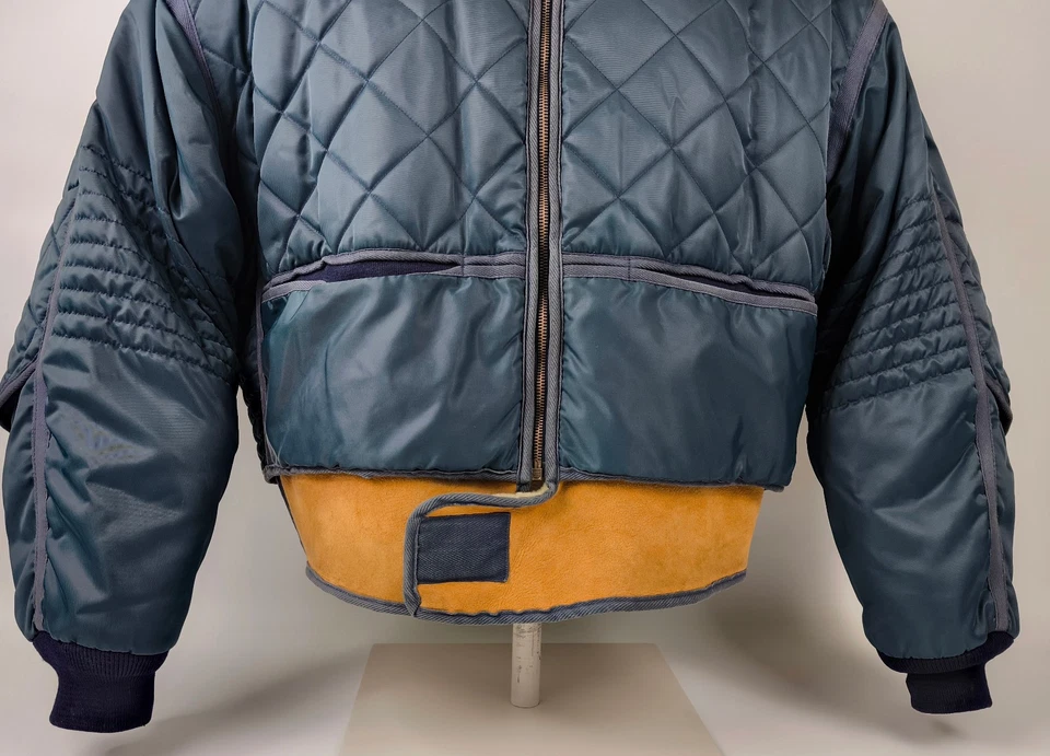 Chevignon Jacke Cosmos blau Gr. XL vintage 80s Lammfell Bund - Bild 4 von 4