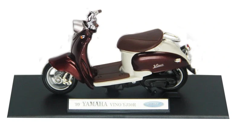 ,WELLY, Scooter YAMAHA Vino YJ50R 1999 marrón metalizado y blanco, 1/18, WELY... - Imagen 2 de 3