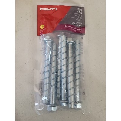 Hilti 423472 Screw Anchor KH-EZ-I – 1/4" X 1-5/8" With 3/8" Internal Thread, For Cracked & Uncracked Concrete, Seismic Approved, Silver Zinc Finish