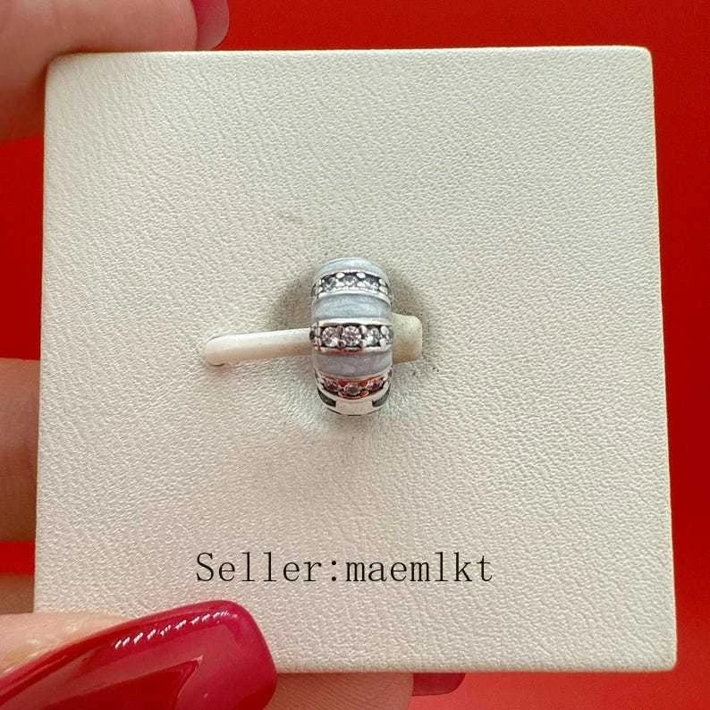 Новый 925 пробы камни и эмаль зажим подвеска, подвеска для браслета, зажим подвеска - Изображение 2 из 2