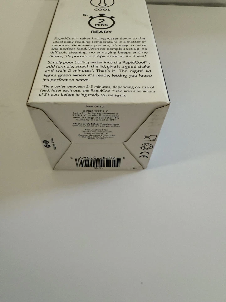 Enfriador de fórmula para biberón Nuby RapidCool viaje a casa sobre la marcha 2 minutos de preparación Foto 3 de 3