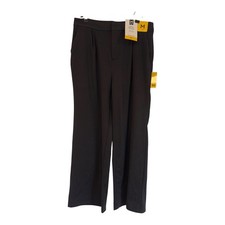 Members Mark Womens Wide Leg Trouser Black Soft Knit Pleated Pants Size M NEW