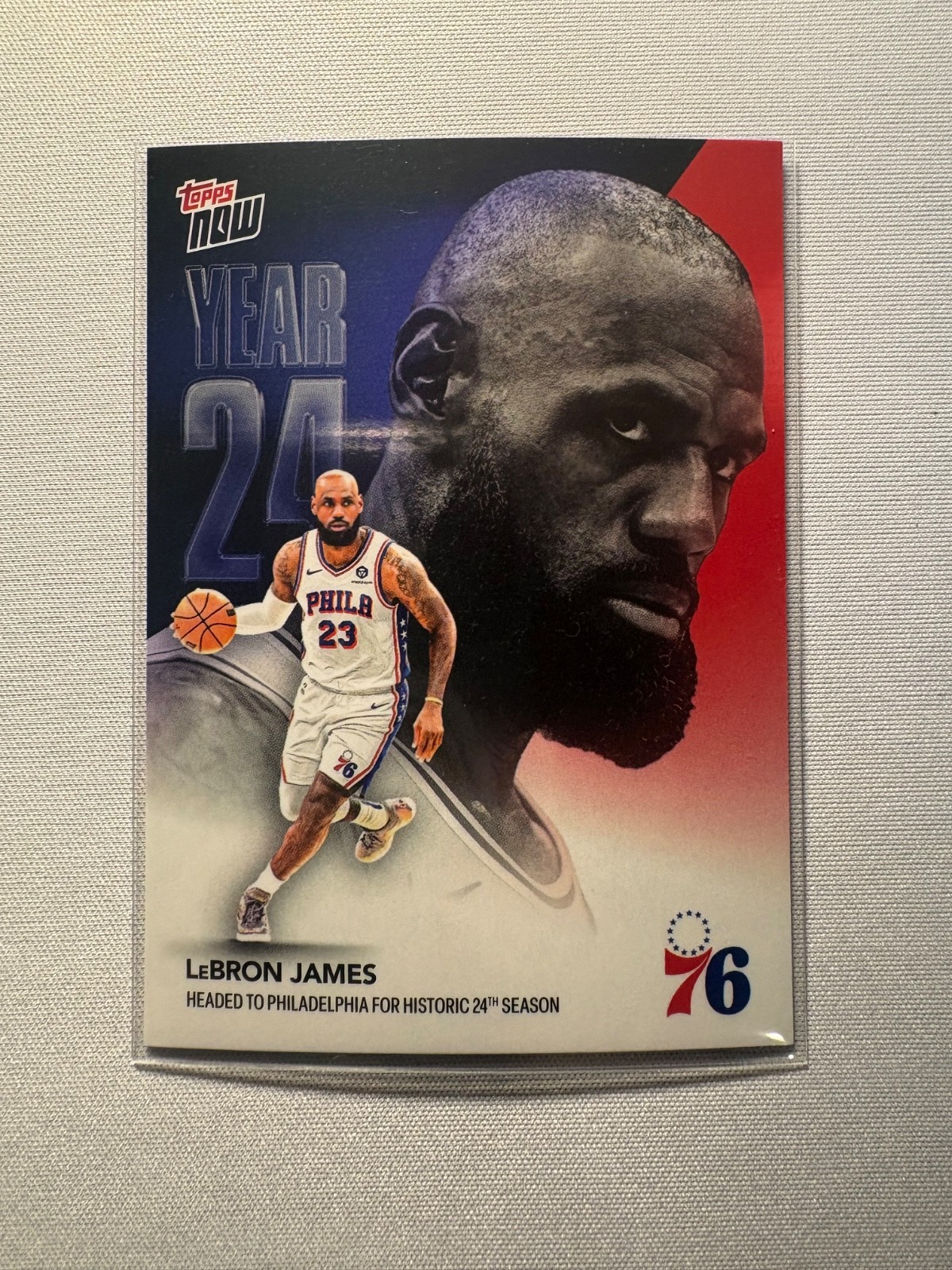 2026 Topps Now LeBron James Year 24 Headed to Philadelphia 76ers #OS3
