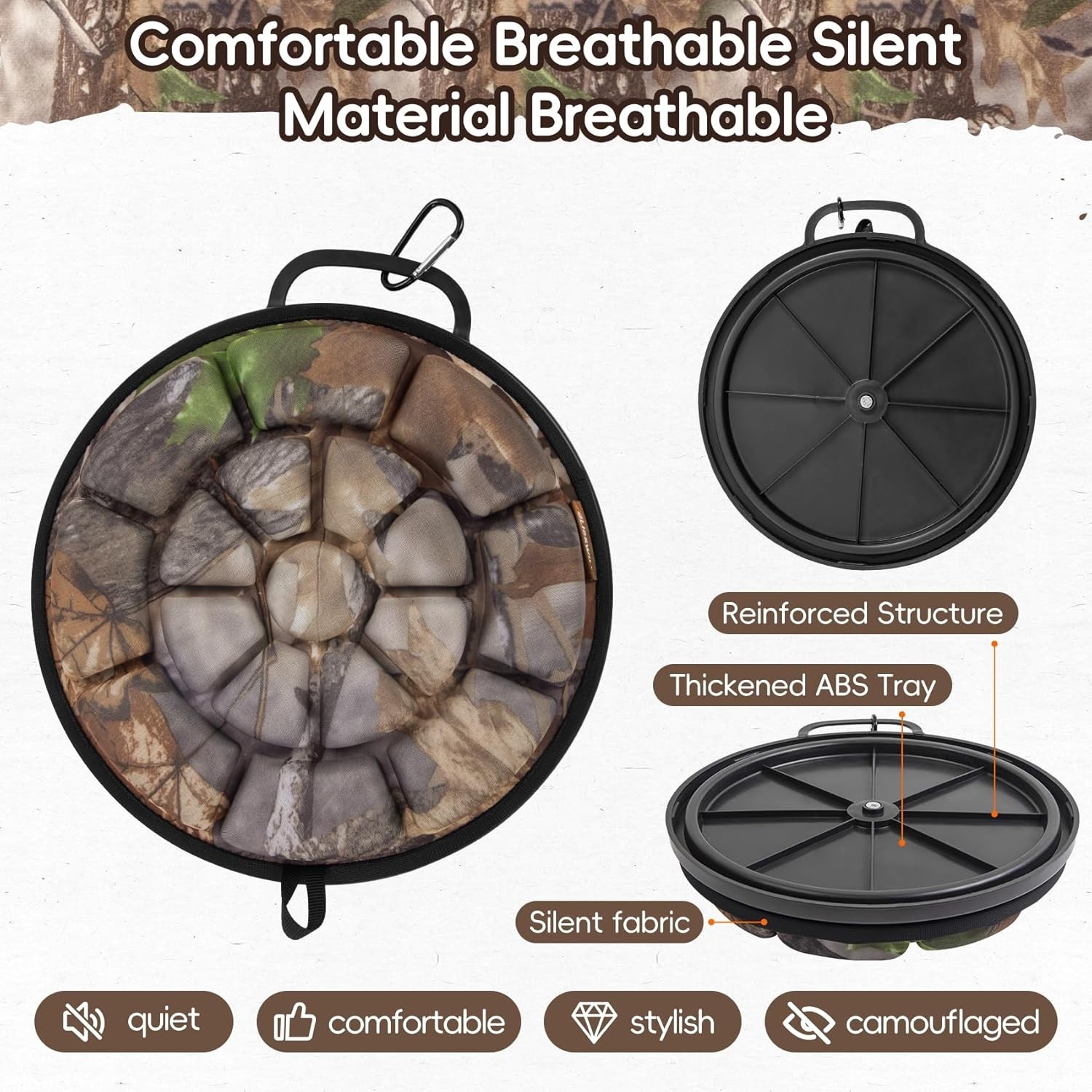  Outdoor 5 Gallon Bucket Seat - 360° Swivel, Comfortable Foam Super Camo-timber