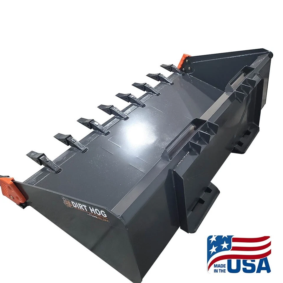 NUEVO 72" RESISTENTE DIRT HOG MINICARGADORA CUBO DE SUCIEDAD CON DIENTES/BOBCAT/KUBOTA/ETC Foto 4 de 4