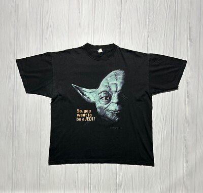 RARE Vintage 1996 Yoda Want to Be Jedi Star Wars T-Shirt