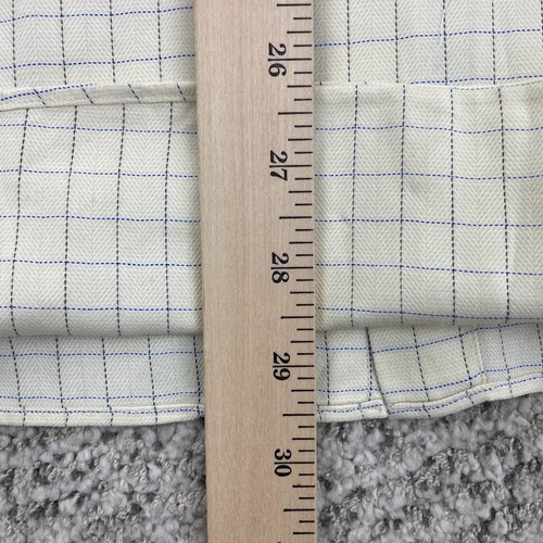 Canali Dress Shirt Mens 15.5 39 Check Cream Long Sleeve Button Up Made In Italy - Picture 8 of 8