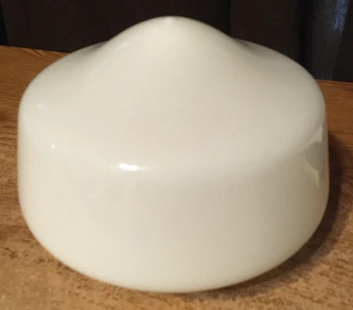 VINTAGE MILK GLASS CEILING LIGHT FIXTURE LAMP SHADE / WRONGWAY052