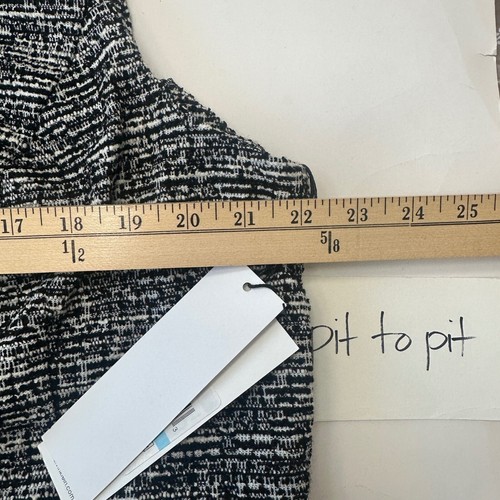 NWT Calvin Klein Tweed Sheath Dress Career Workwear Buttons Black White Women 20 - 第 11/13 張圖片