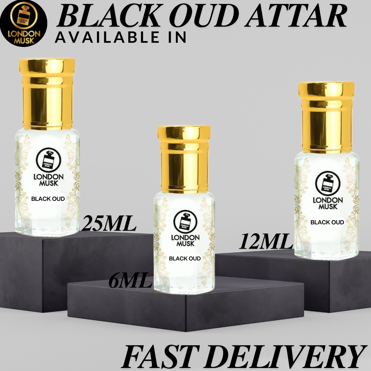 Black Oud Attar Natural Perfume Oil Long-lasting Fragrance