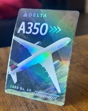 Delta Airlines Aircraft Pilot Trading Card 2022 Airbus A350-900 No. 60