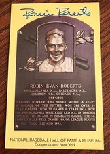Robin Roberts, Phillies signed National Baseball Hall of Fame & Museum Postcard