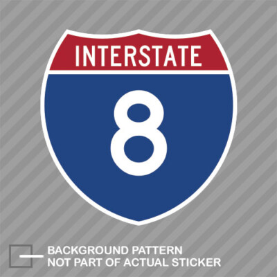 Interstate 8 Sign Sticker Decal Vinyl san diego freeway highway sign ...