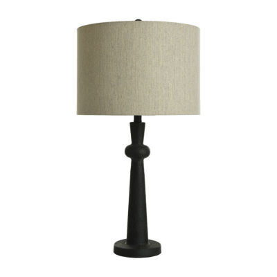 Collective Design By Stylecraft Textured Dark Bronze Iron Table Lamp Textured