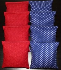 Patriotic AMERICAN STARS Blue  Red Cornhole Bean Bags ACA Regulation Quality 