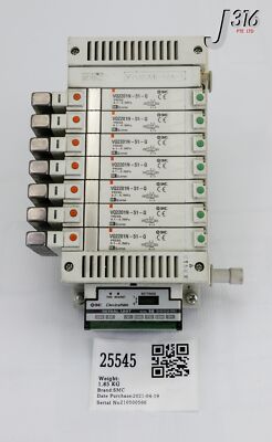 25545 SMC 8 SLOT SOLENOID MANIFOLD W/ 7X VQ2201N-51-Q EX120-SDN1