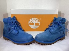 Timberland Youth Size 6 EU 39 Blue Premium 6" Inch Waterproof Boots AJ-635