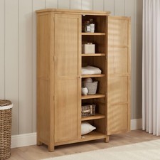 Shaker Linen Cupboard Marbury Oak Double Storage Bedroom Bathroom Furniture