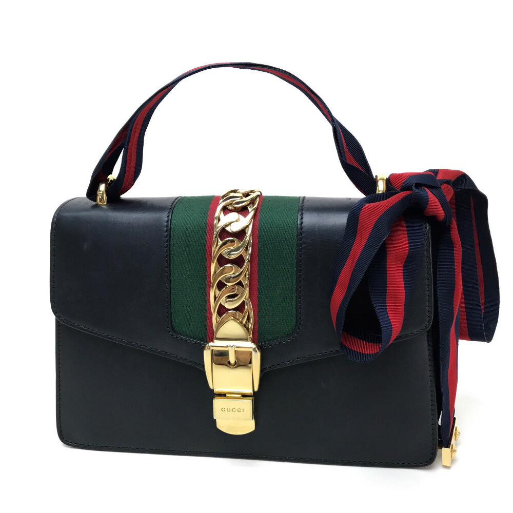 GUCCI Sherry line Silvi Small Ribbon Shoulder Bag Black GUCCI Sherry line Silvi Small Ribbon Shoulder Bag Black