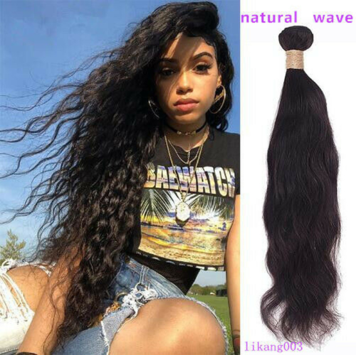 3 bundles Natural Wave Human Hair Extensions Brazilian Virgin Wavy Human Hair - Picture 1 of 9