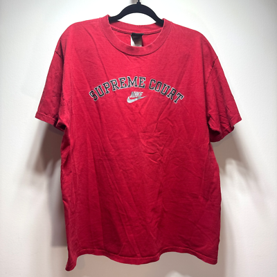 Nike Supreme Court Basketball T-Shirt Men's Large Red 23x28 | eBay