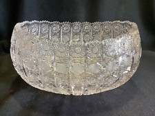 Fine Vintage Czechoslovakia Bohemian Queen Lace Lg 10  Crystal Cut Glass Bowl