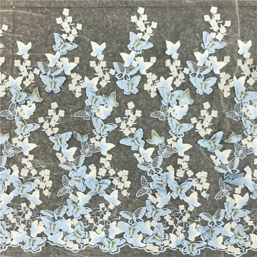 3D Butterfly Embroidery Fabric Lace Tulle Wedding Party Dress Costume Fairy Soft - Picture 3 of 17