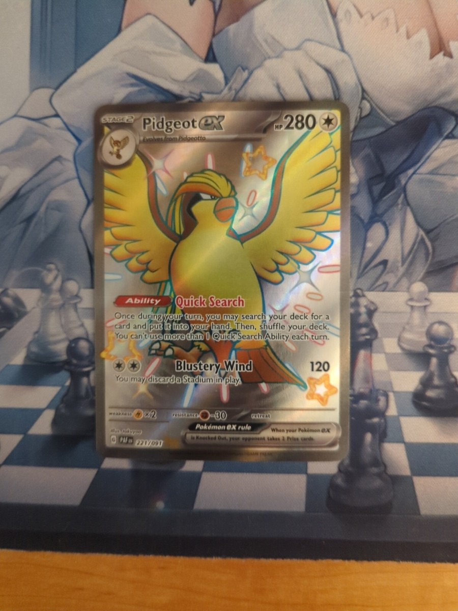 shiny pidgeot pokemon card - ex 221/091 holofoil pattern or surface detail) Pidgeot 151 Single Pokemon Card