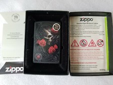 ZIPPO "ANNE STOKES ROSES / SKULL" BLACK COLOR LIGHTER ** NEW ** HTF!!!