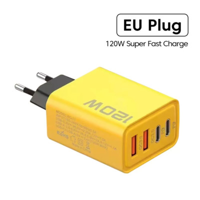 120W Schnellladegerät USB-C PD Netzteil 6A Ladeadapter für Xiaomi Samsung iPhone