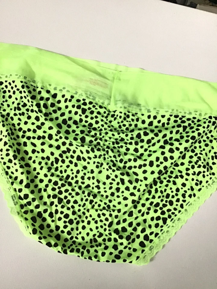 NUEVO Bragas de Bikini No Boundaries XXXL (21) 3XL Verde Neón Encaje Leopardo Foto 4 de 4