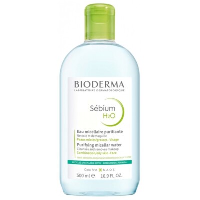 Bioderma Sebium H2O Purifying Micellar Water For Oily Skin Face - 500ml
