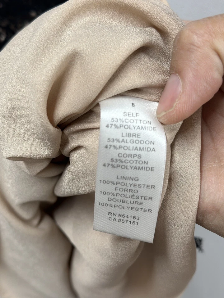 Vestido Jessica Simpson de cóctel negro marfil de encaje para mujer talla 8 elegante ropa formal Foto 4 de 4