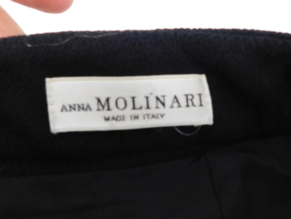 Minifalda Anna Molinari Italia Cuero Lana Negra Talla S Foto 4 de 4