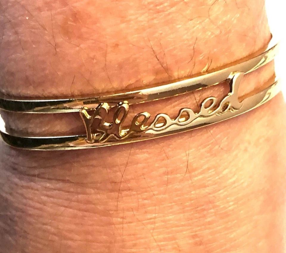 Позолоченный благословенный открытый браслет-манжета Nadri - Изображение 4 из 4