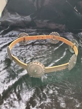 Native American Sterling Silver  Leather Hat Band Old Pawn